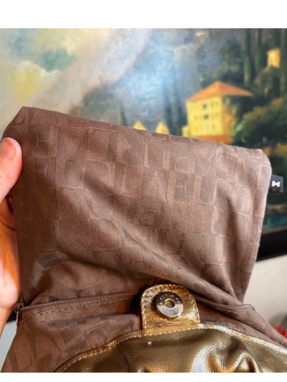 FURLA Authentic Vintage Straw Hobo Shoulder Bag Italian Leather 🤎🌾👜 - Picture 10 of 15